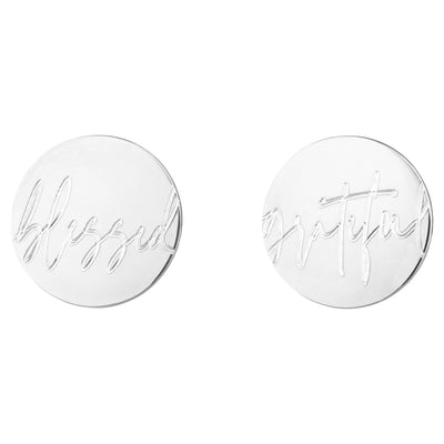 Blessed//Grateful Statement 1.2 Stud Earrings | Tesori Bellini | Womens Jewellery Melbourne