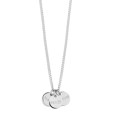 Triple Sentiment 0.8 Necklace - Health, Wealth, Happiness | Tesori Bellini | Womens Jewellery Melbourne