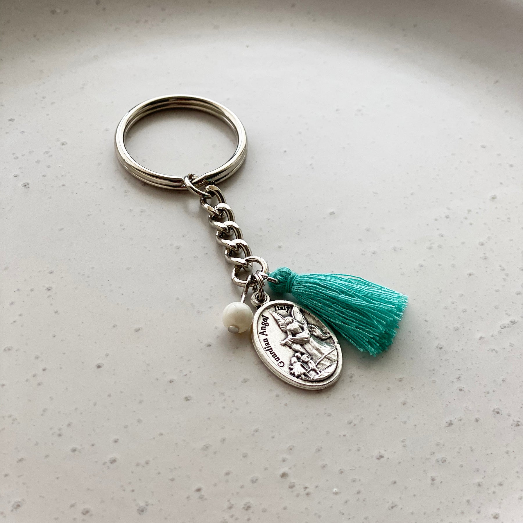 Mini Help Me Key Rings Protect Me Keyring - Sky Blue / Neon Yellow – Tesori Bellini